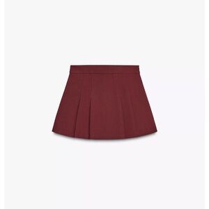 Zara Burgundy Pleated Mini Skort